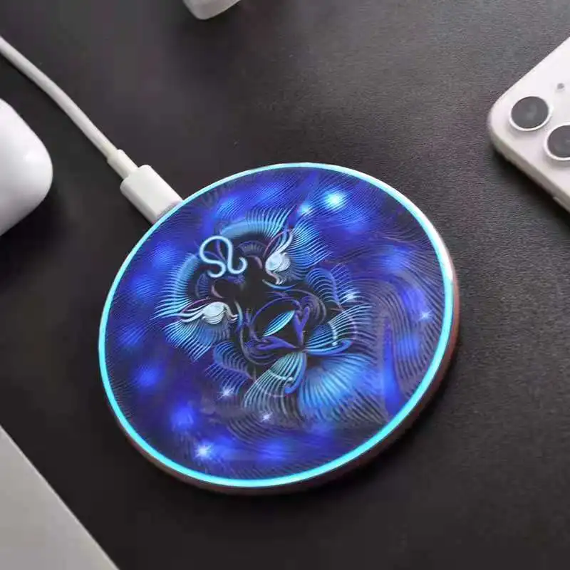 apple charging pad Wireless Charging Pad with Constellations, Qi Wireless Charger for iPhone/Samsung/Xiaomi/Huawei, All Qi-enabled devices charging stand for phone