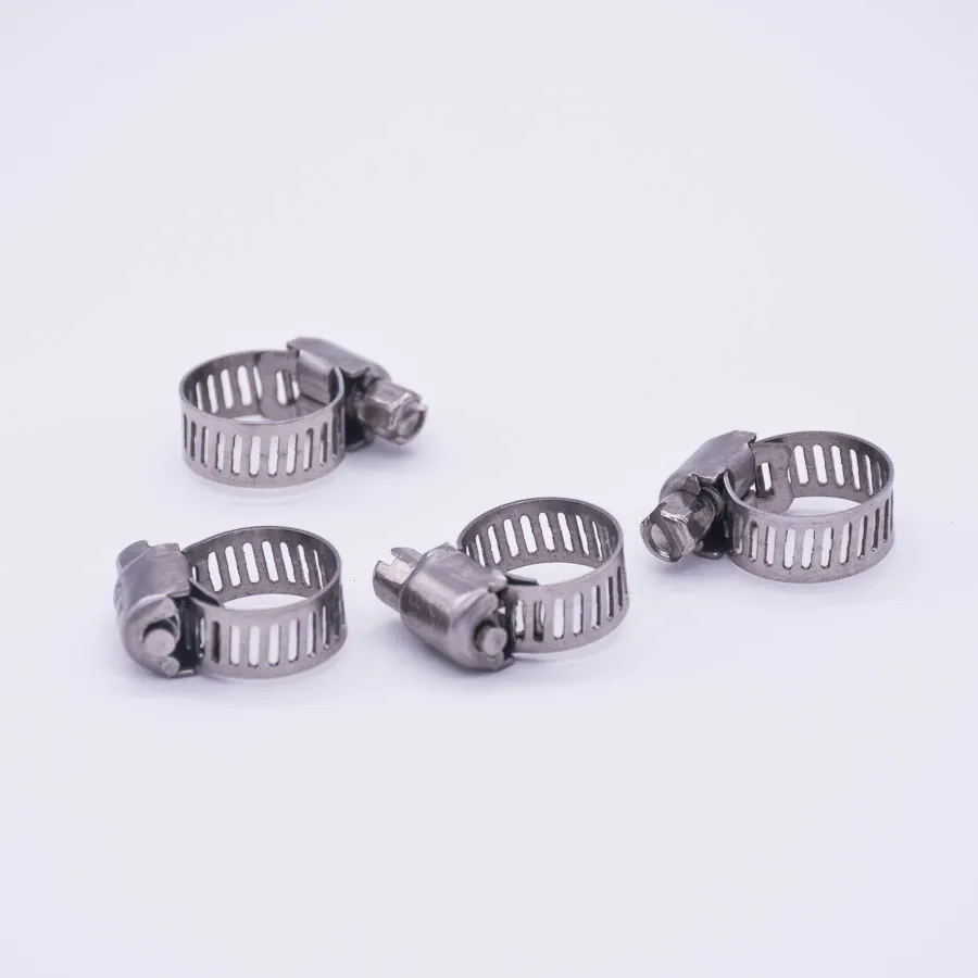 

5 PCS Hose Clamp 14-27mm 3/4" 1" 304 Stainless Worm Drive Spring Clip Water Fuel Line Homebrew