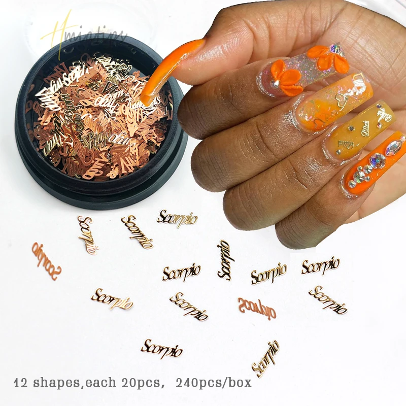 3D Constellation Letters Nail Art Glitter Gold Butterfly Bunny Mixed Glitter Paillettes Flakes Forniture Per Unghie Per Professionisti