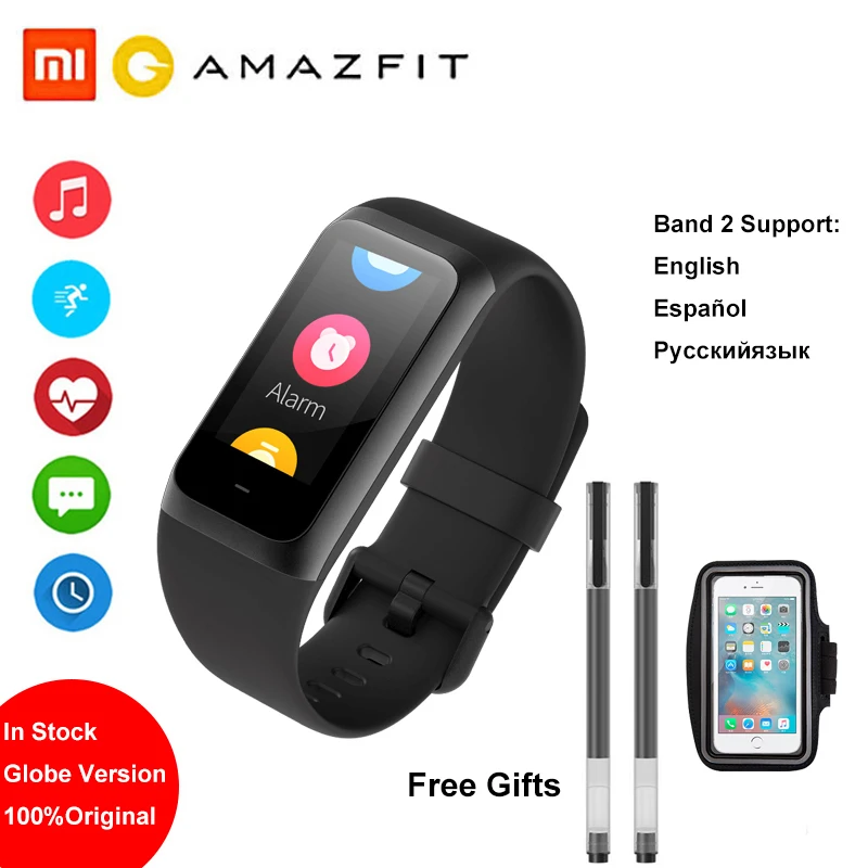 Amazfit Band Cor 2 Смарт часы 5ATM водонепроницаемые 2.5D цветная рамка из нержавеющей стали