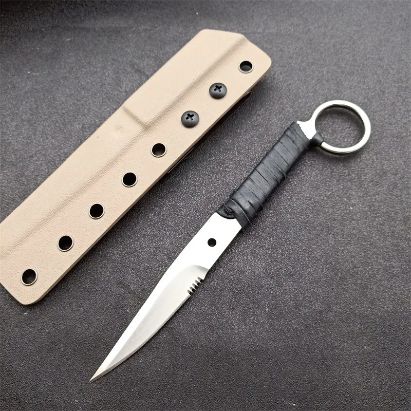 TRSKT Neck Knives 440c Blade Hunting Outdoor Survival Camping EDC Tool Pocket Knife With K Sheath Dropshipping