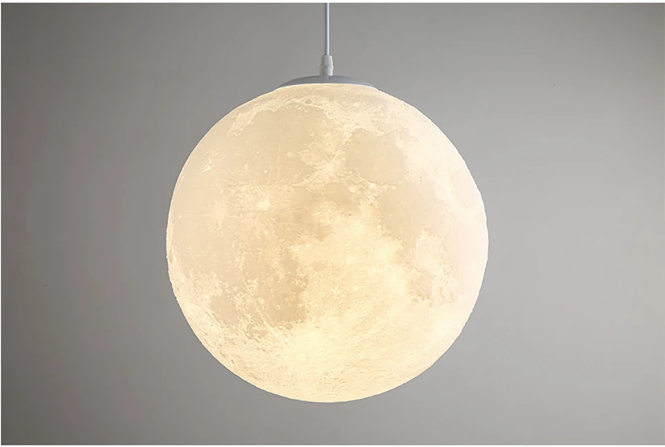 Современный подвесной светильник с 3D принтом в виде Луны, PLA, подвесной светильник для детской комнаты, освещение для спальни, подвесной светильник для гостиной