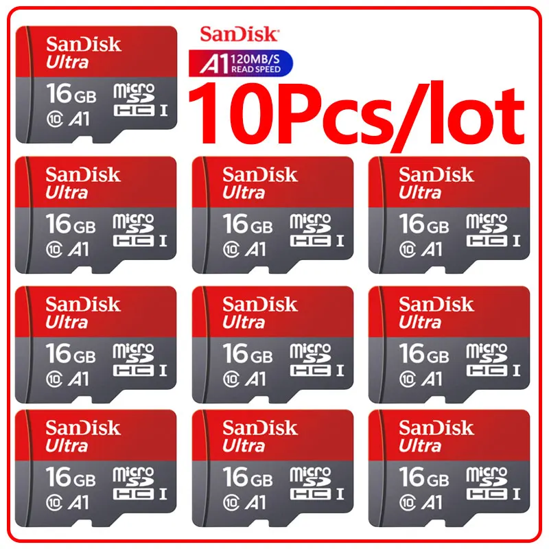 10Pcs/lot Original Sandisk Ultra Micro SD 16G Micro SD Card SD/TF Flash