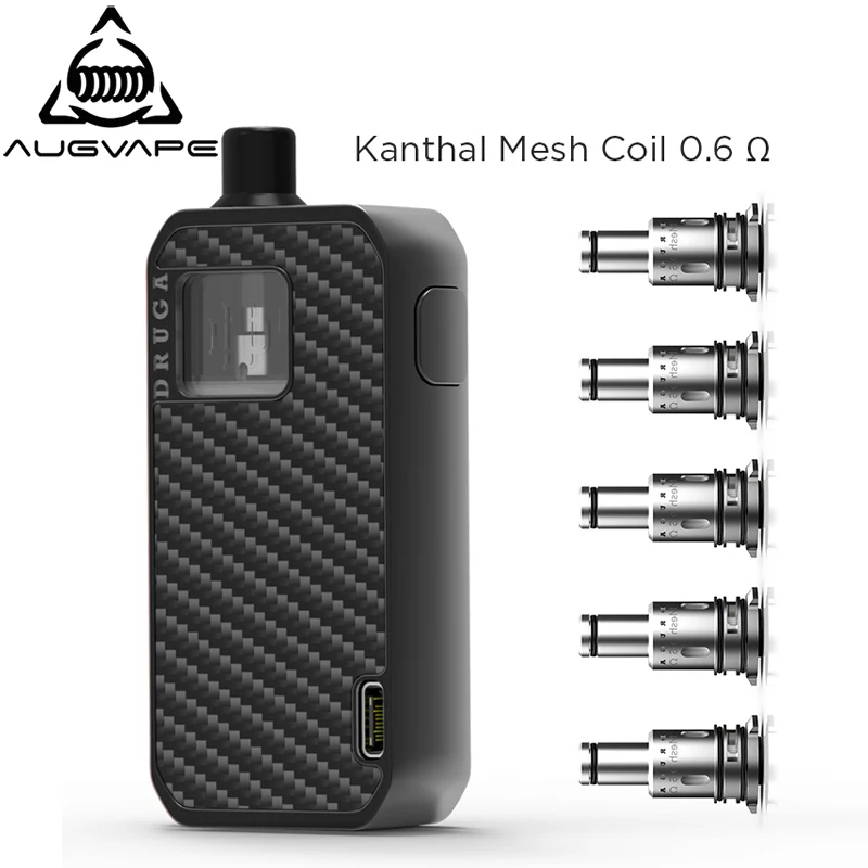 Augvape-Kit de vapeo Druga Narada Pod con bobina de malla de repuesto, batería tipo c de capacidad de 2,8 ml, cordón para cigarrillo electrónico