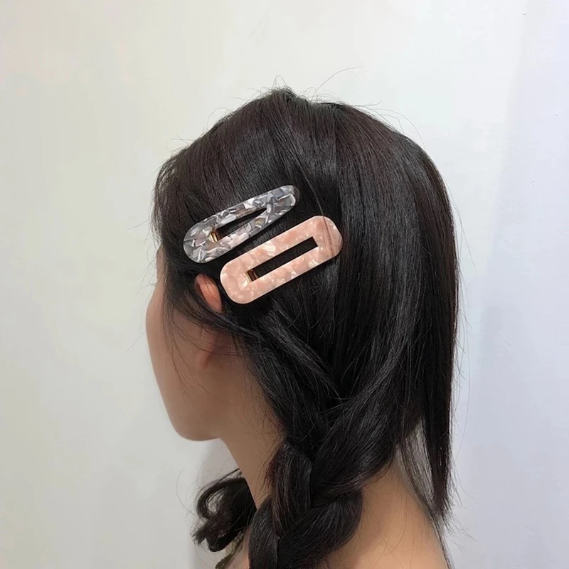 Korea-Geometric-Waterdrop-Acrylic-Shiny-Tin-Foil-Sequins-Hair-Clips-Vintage-Hair-Accessorie-Leopard-Barrette-Hairpin