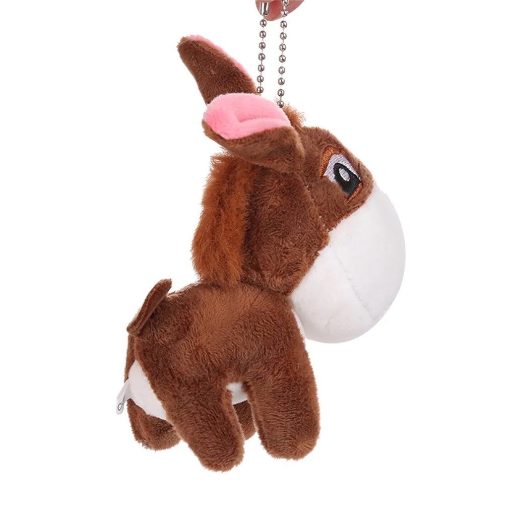 Kawaii Little Donkey плюшевые игрушки для брелка милый мини-кулон мягкие животные кукла девушки сумка в виде игрушки кулон рюкзак аксессуары - Цвет: D
