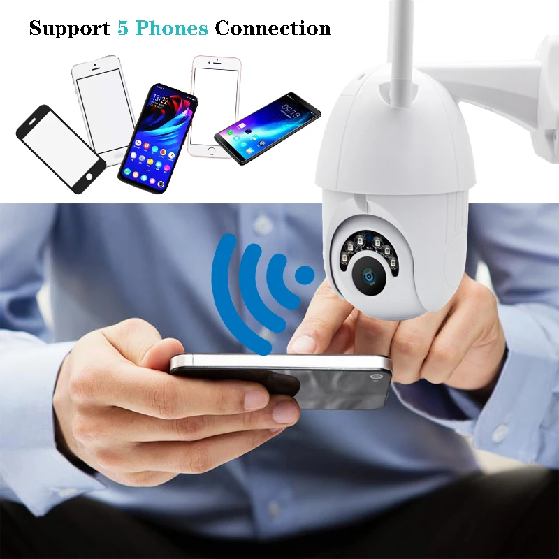 ZOOM HD 1080P WIFI Беспроводная ip камера наружная видеонаблюдения PTZ скоростная