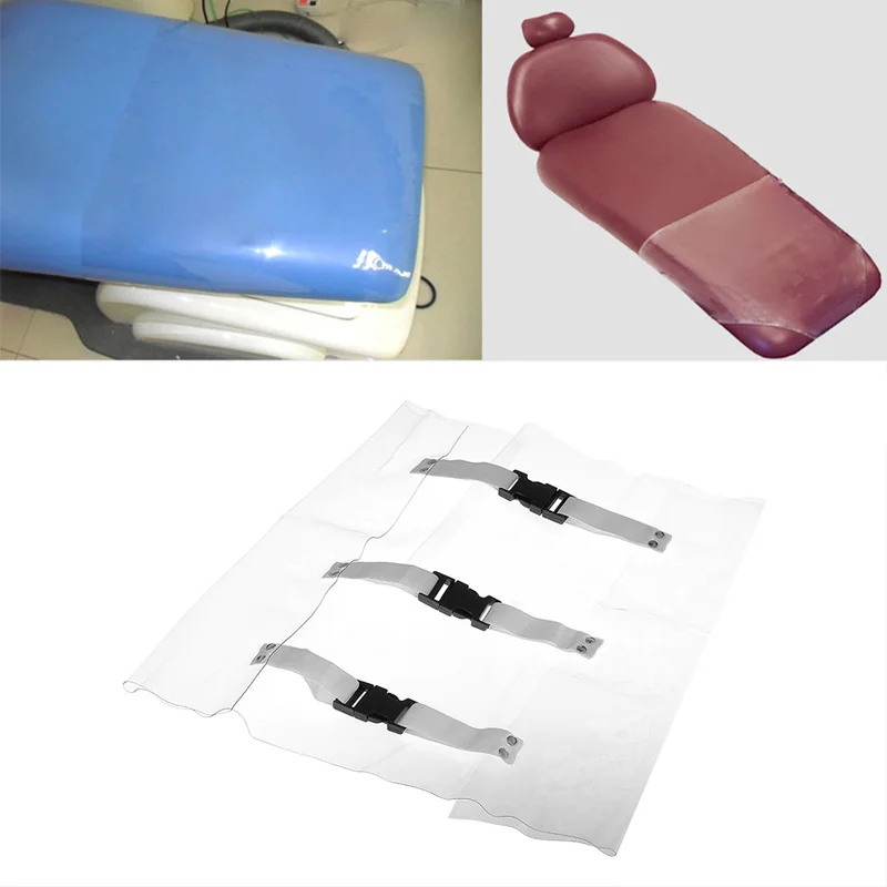 

5 pcs Dental Chair Foot Pad Plastic Clear Seat Unit Dustproof Cover Protector With Elastic Bands Clinic Supply
