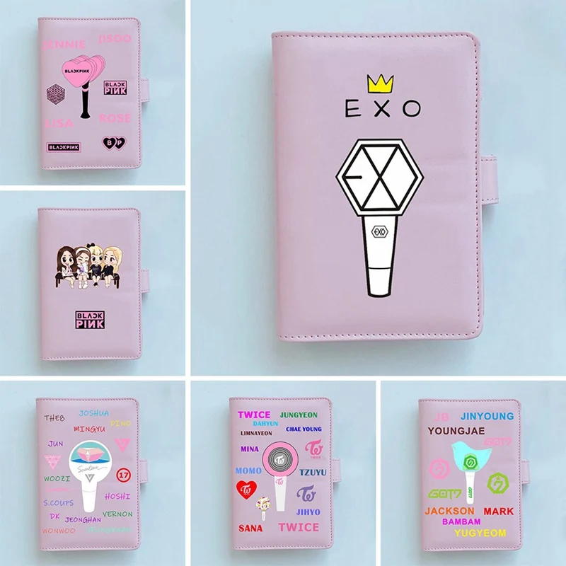 

BLACKPINK SEVENTEEN GOT7 TWICE EXO Notebook PU Notepad Around The Same Paragraph Stationery Supplies