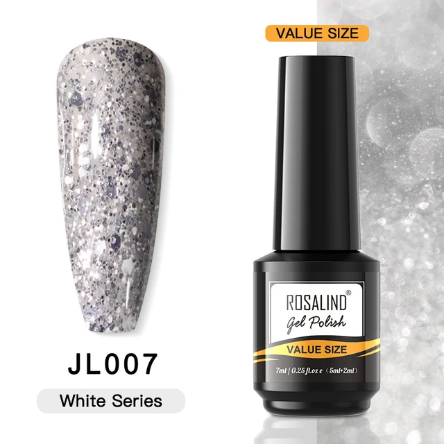 ROSALIND Gel Nail Polish Glitter Gel For Manicure Art Semi Permanent Hybrid Varnish Need UV LED Base Top Coat Nail Polish RAI-JL007