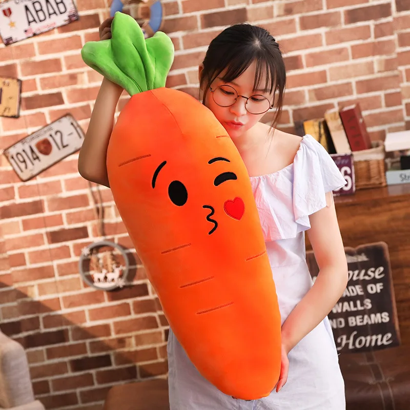 

45-110cm Huge Simulation Cartoon Smile Carrot Plush Toys Cute Vegetable Carrot Pillow Dolls Stuffed Soft Toys for Children Gift