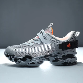 

2020 New Summer Boys School Shoes Black Sport Shoes for Boy Breathable Hole Kids Running Shoes Rubber Big Boy Flat Sneakers