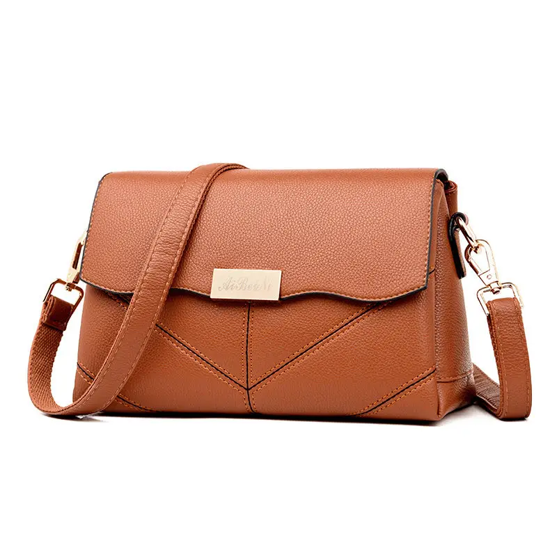 Luxury Brand High Quality Leather Crossbody Bags For Women Small Flap Women Messenger Bags Shoulder Bag Sac A Main Femme - Цвет: Brown