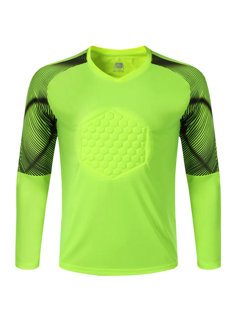 KJW8855 green 19/20 взрослый Футбол вратарь тренировочная форма Для мужчин детские футбольные майки комплекты детей Футбол вратарь придверниками рубашка - Цвет: KJW8855 green