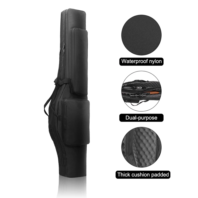 Bolsa de pistola táctica de 120cm, bolsa para escopeta Airsoft de doble capa, funda de pistola acolchada, bolsa transportadora, accesorios de caza al aire libre