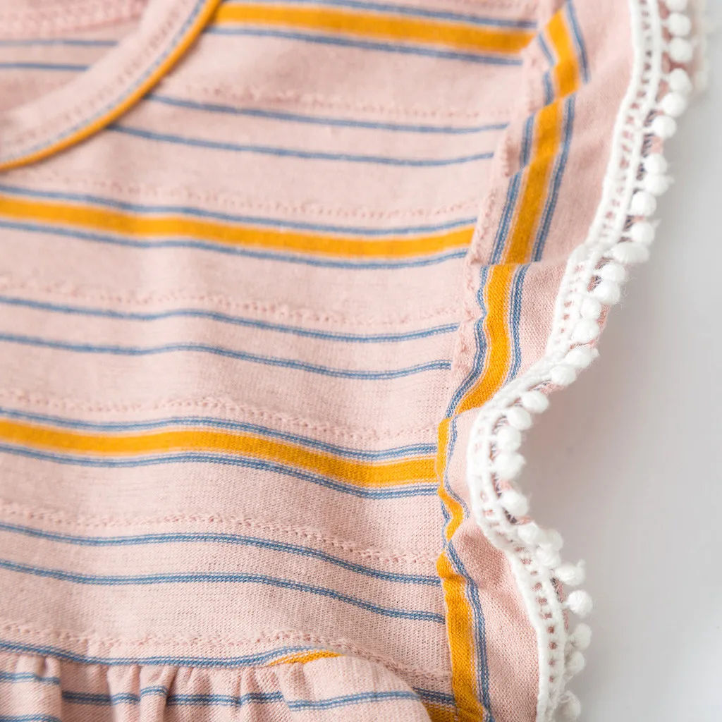 Baby Girls Dress kids Sleeveless Striped Country Dress Princess Dress Cute Kids Dresses For Girls Toddler Infant Dress