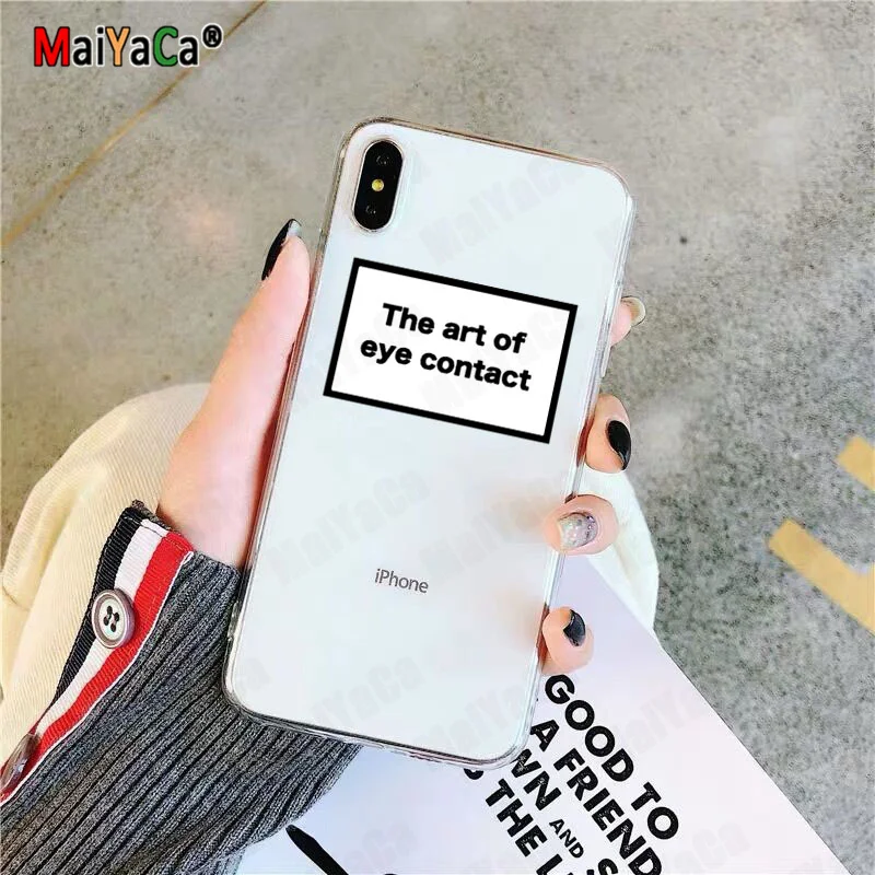 MaiYaCa Positive Good Vibe Happy Trust Funny TPU Transparent Phone Case for iPhone 11 pro XS MAX 8 7 6 6S Plus X 5 5S SE XR