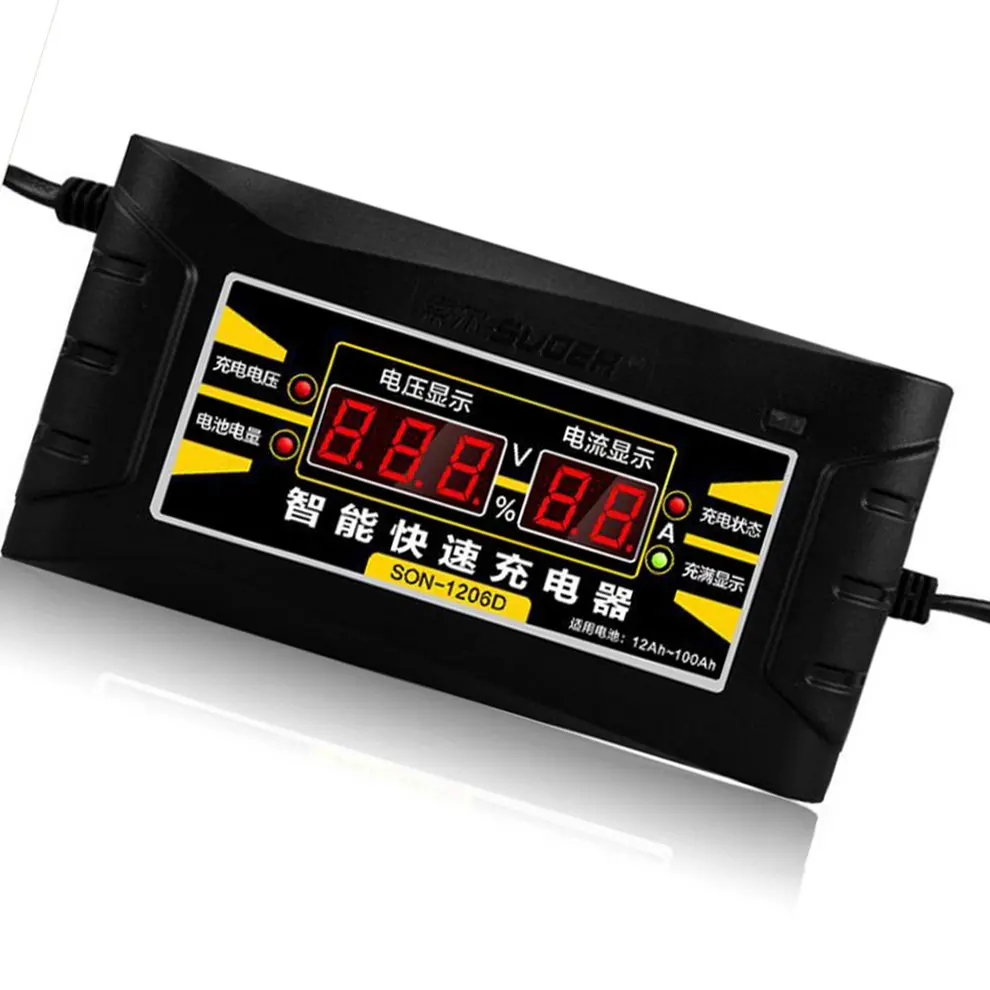

Full Automatic Car Battery Charger 2 Socket Type Smart Fast Power Charging for Car Motorcycle