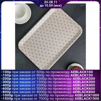 

Bamboo tray, 33.7 x 23.5 x 2 cm, black and white