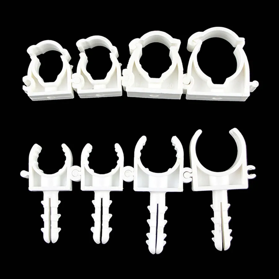 uxcell® 25mm Dia Water Pipe Tube Hose Clamps Snap in Clips Fitting White 10pcs