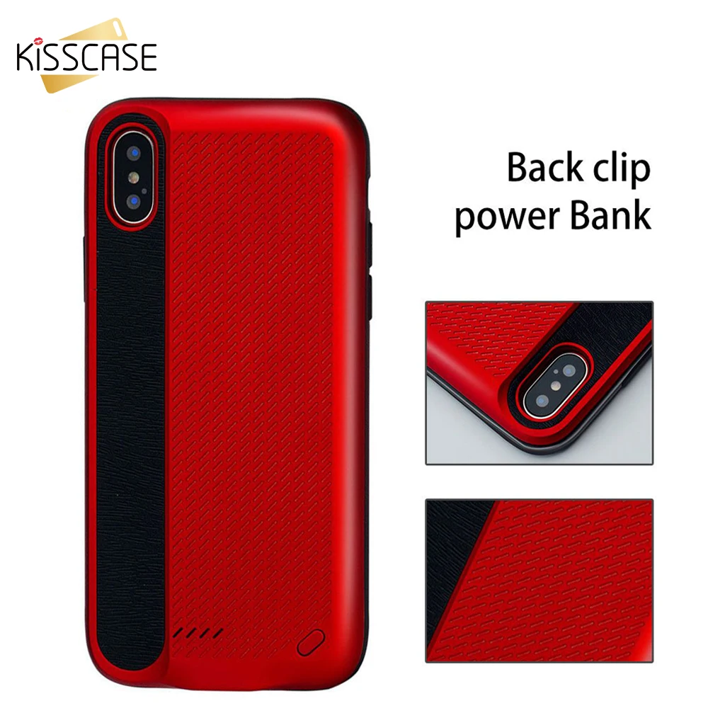 

KISSCASE Battery Case For iphone X 10 3000 mAh Power Bank Charing Case For iphone X Portable External Battery Charger Case Shell
