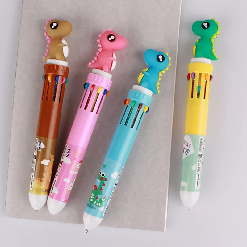 

Cartoon Monster Ballpoint Pen Kawaii Press 10 Colored Ink Ball Pens For Writing Kids Students Gift Creative Stationery