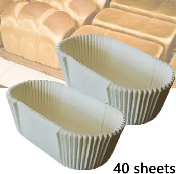 

40 Sheets Straight Edge 2lb Loaf Tin Baking Parchment Paper Liners 19*9*6.5cm Cake/Cream Piping Bag Tray Mold Decorating Tools