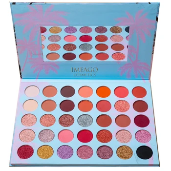 

35 Color Eye Shadow Palette Shimmer Matte Pigmented Shadows Powder Makeup Eyeshadow with Mirror Blue paleta de maquiagem phoera