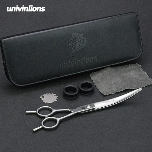7" Pet Dogs Gromming Scissors Cutting Shears Sharp Edge Animals Cat Up Curved Scissors Upward Barbers Cutting Tools High Quality - Цвет: Up Curved Scissor