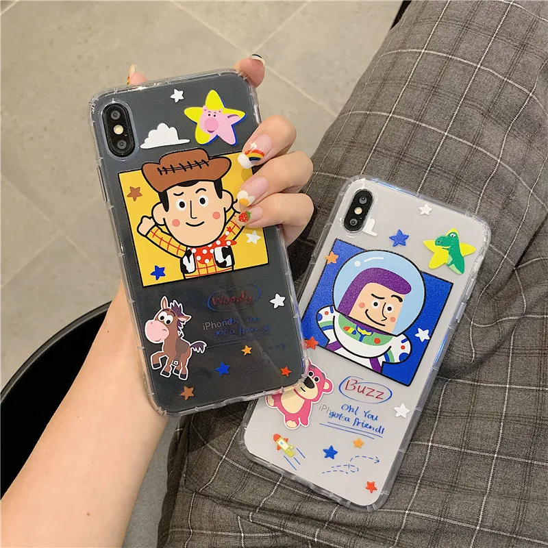 

For iPhone 11 Pro Max 7 8 6 6s Plus Phone Case Toy Story Woody Buzz Lightyear Clear Soft TPU Cover Case For iPhone XS Max XR X