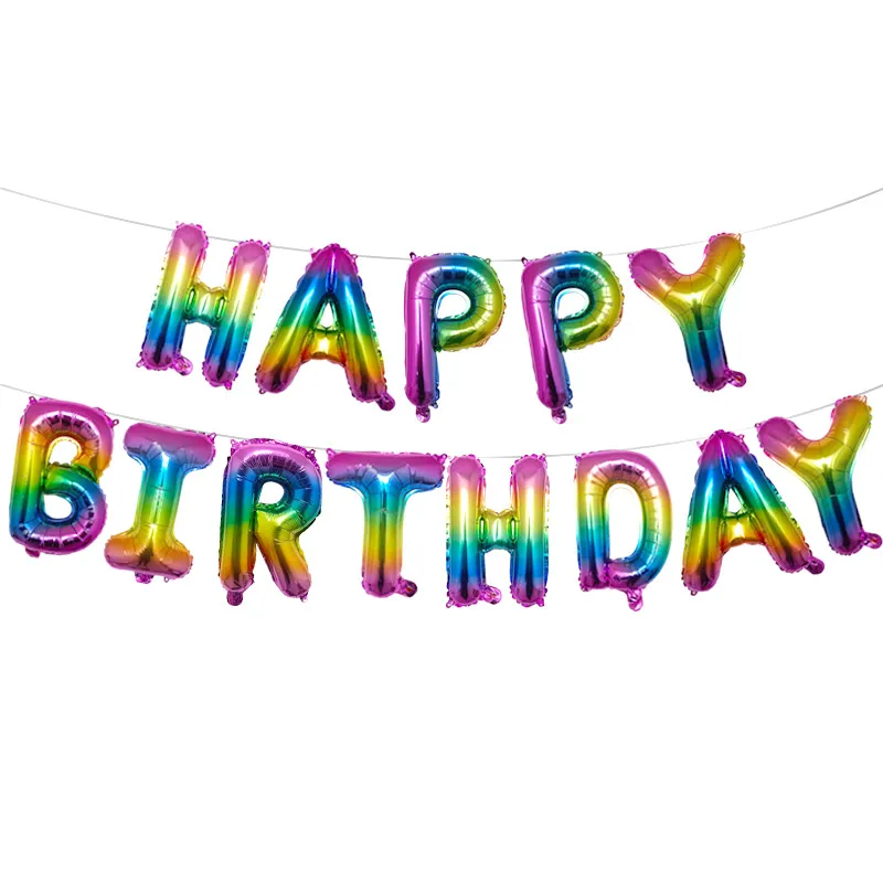 14pcs/set 16inch Gold Silver Russian Happy Birthday Letter Foil Balloons Birthday Party Decoration Inflatable Air Balls Supplies - Цвет: Сливовый