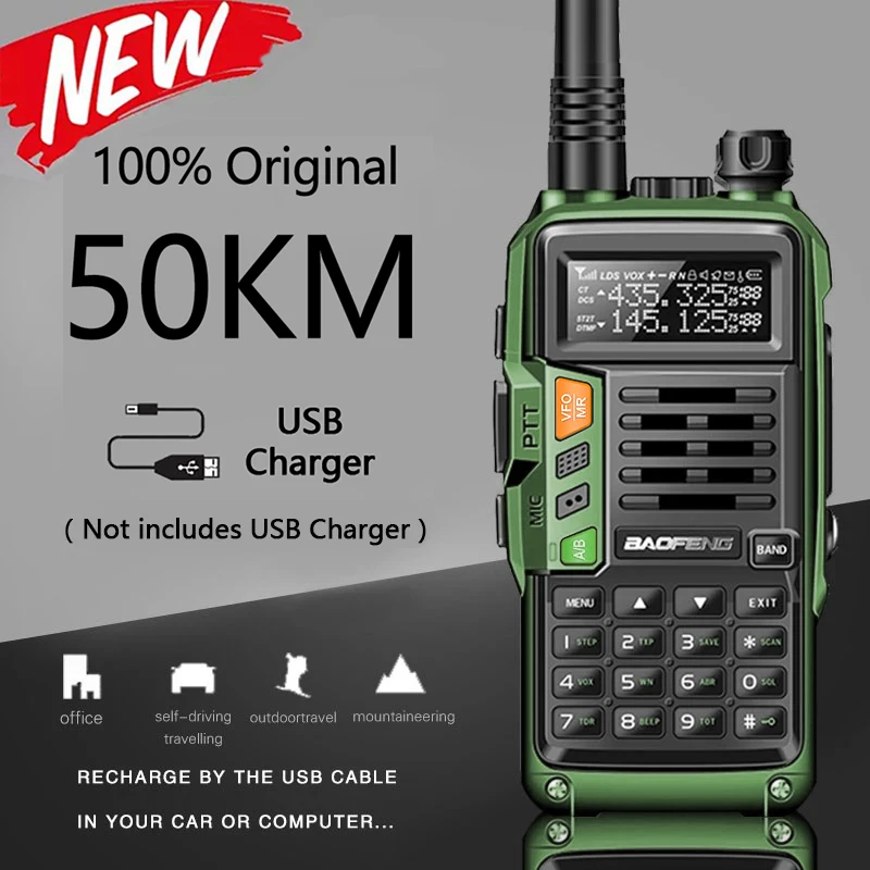 BAOFENG UV-S9 Plus Powerful Handheld Transceiver with UHF VHF Dual Band Long Range Walkie Talkie Ham UV-5R Two Way Radio 1