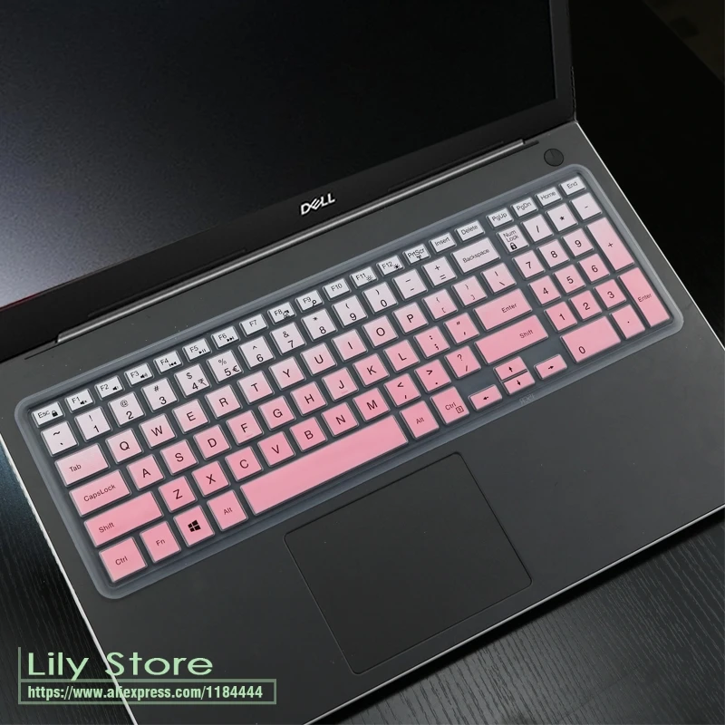 laptop Keyboard Cover Protector Skin for dell Inspiron 15 3000 3580 3583 3584 3585 3582 3590 G3 3573 3576 3578 3579 15.6 inch - Цвет: gradualpink