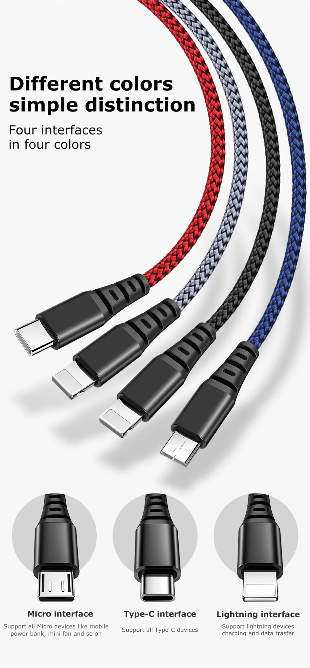 4 3 в 1 мульти USB кабель для зарядки для iPhone xs samsung s9 huawei xiaomi быстрое зарядное устройство для apple светильник с разъемом микро USB кабель type c