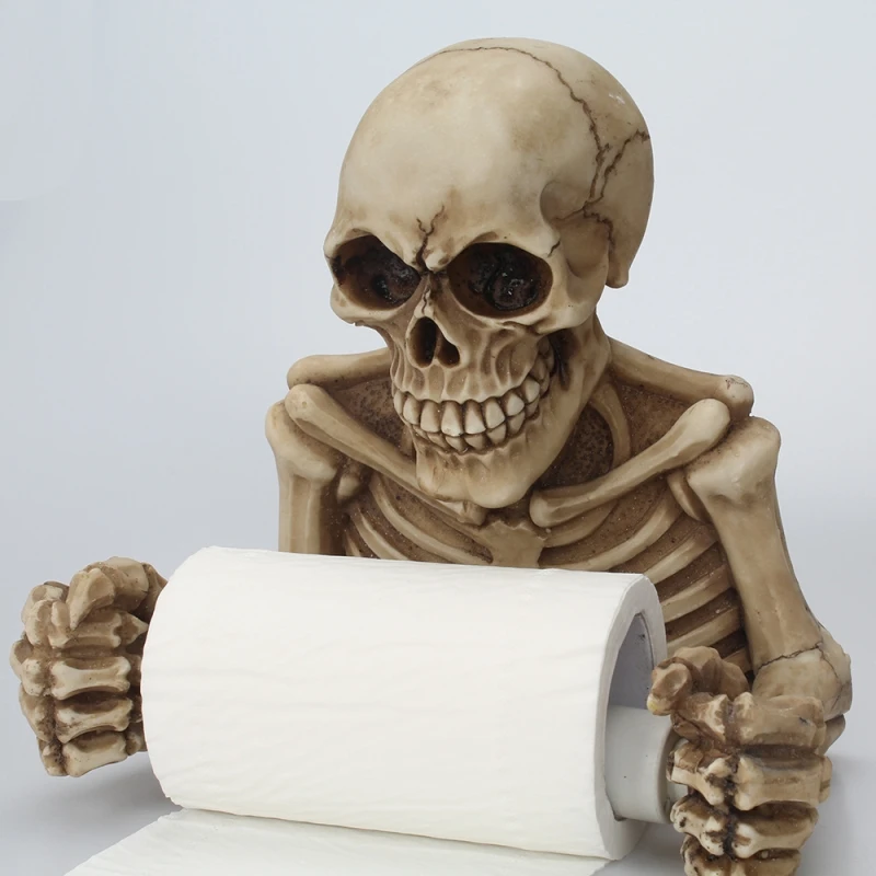 

Creative Skull Toilet Paper Holder Wall Mounted Toilet Paper Storage Box Bathroom Storage Box for Bathroom decoration