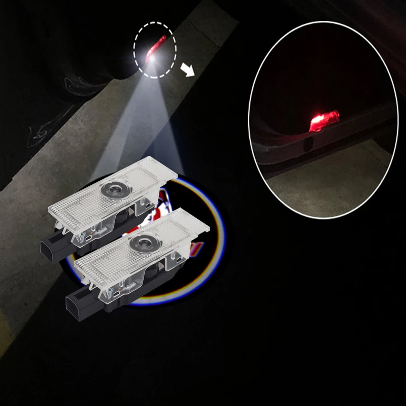 

2pcs Car Door Light Car Badge Logo Projector Ghost Shadow Light For Dodge Charger Ram 1500 Challenger Dodge Welcome Light Lamp