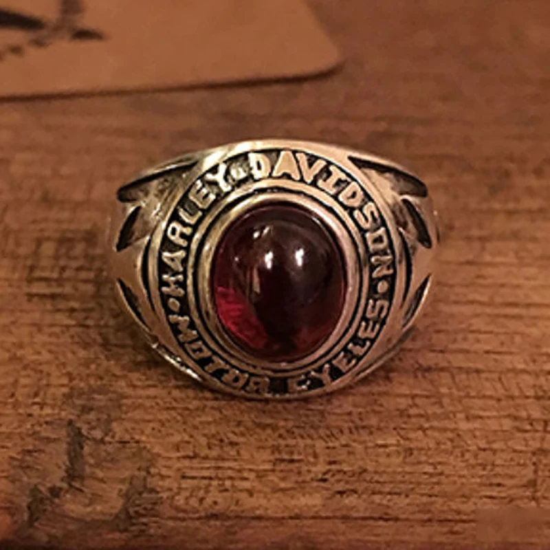 silver old crusader flower vintage oval garnet niche design craftsmanship light luxury men and women unisex jewelry ring | Украшения и