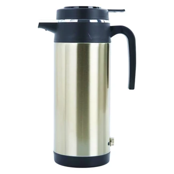 

1200ml 12V 24V Handle Portable Electric Travel Coffee Insulated Lid Car Water Kettle With Cable Large Capacity Stainless Steel