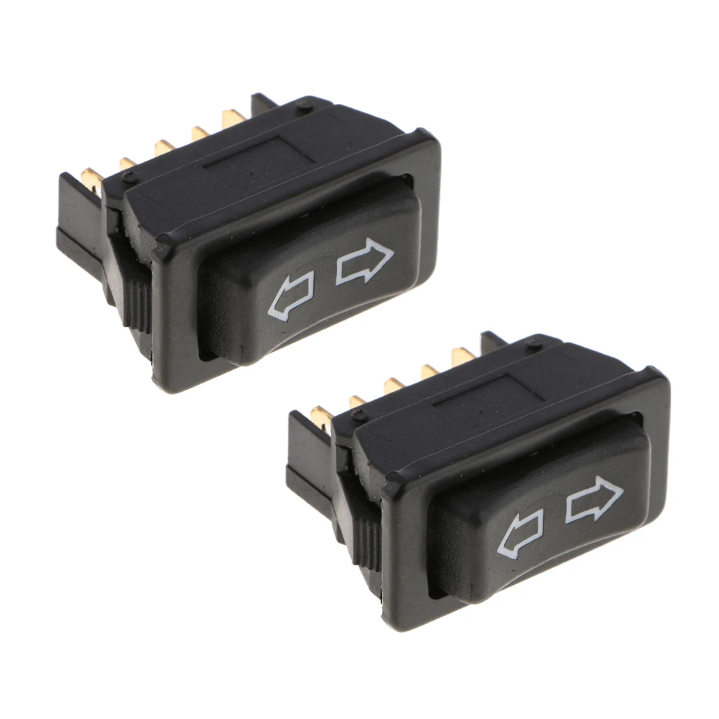 2pcs Car 2 Rows Electric Power Window Master Control Switch Green Led Light