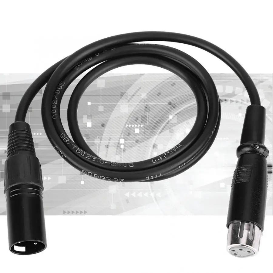4pin XLR кабель для мужчин XLR Женский силовой кабель адаптация XLR к XLR Женский шнур 100 см кабель питания