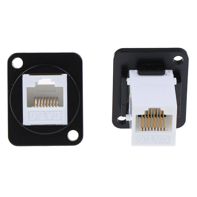 

RJ45 Network Connector Metal Panel Socket D-type Zinc Alloy Mounting Cat6