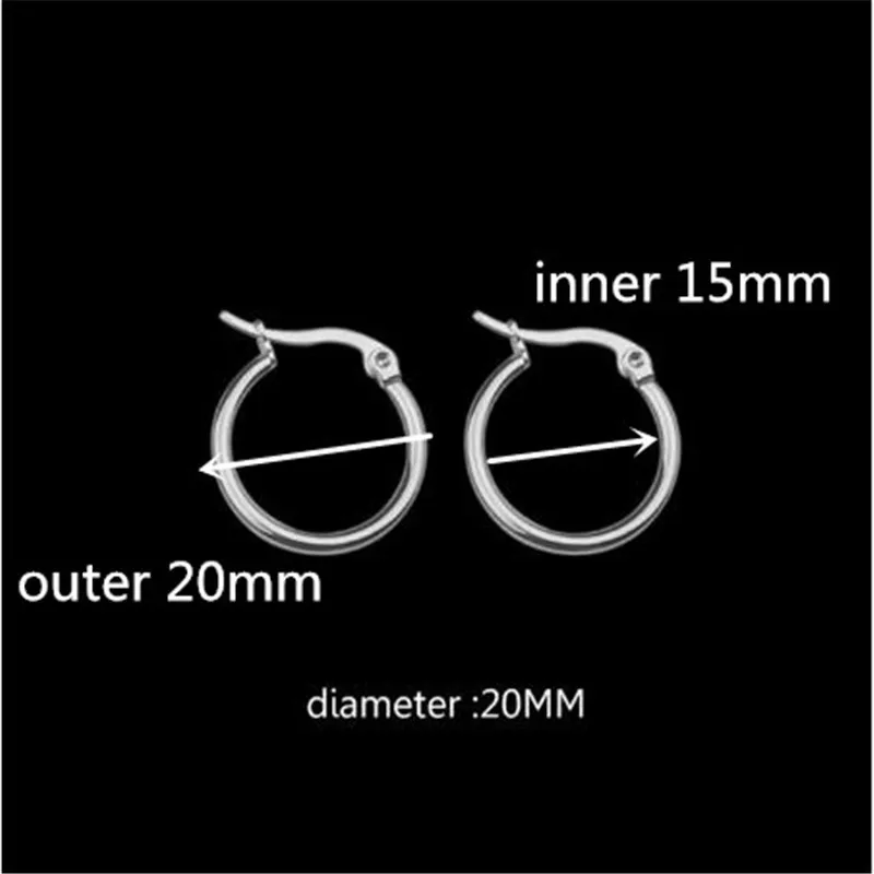 Обруч 2x20 мм из нержавеющей стали, панк, индивидуальное бритье, серьги-кольца, хип-хоп, контактная кисточка, нож для бритья, серьги-кольца для женщин, девочек, di146