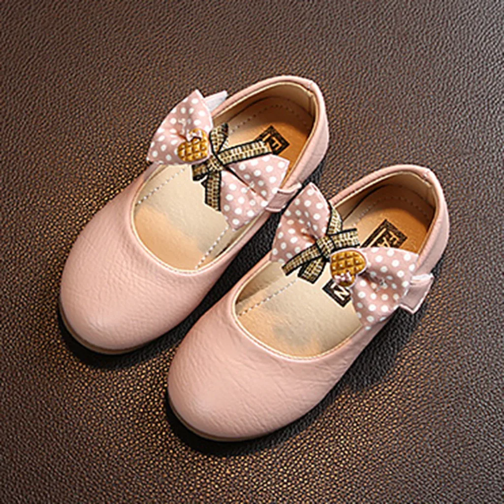 Девочки повседневная обувь дети девочки Кожаная обувь для малышей младенцев Дети Девочки Бант бабочка принцесса кожаная обувь