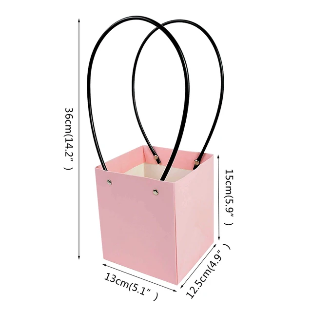 Portable Flower Box Waterproof Paper Handy Gift Bag Kraft Handbag Wedding Rose Party Gift Box Packaging For Candy Cake Birthday J