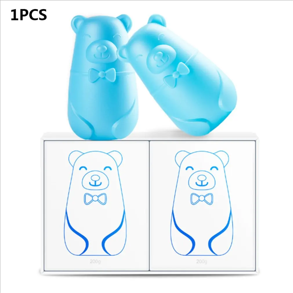 

80pcs Blue Bubble Toilet Deodorant Toilet Liquid Prevention Plant Extract Yellow Scale Fresh Active Factor Non-toxic Bear bottle