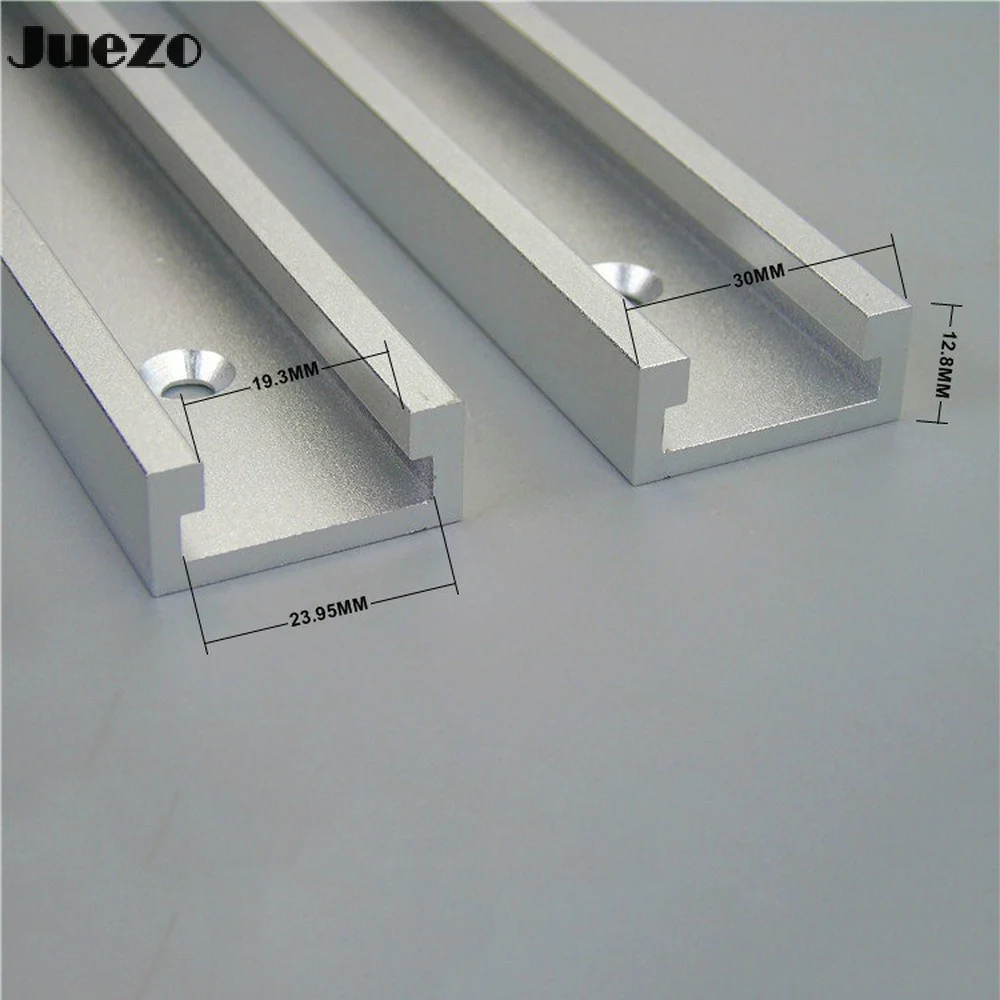 Aluminium Alloy T-track Slot Miter Track Jig Fixture for Router Table Bandsaws Woodworking DIY Tool Length 300/400/500/600/800MM