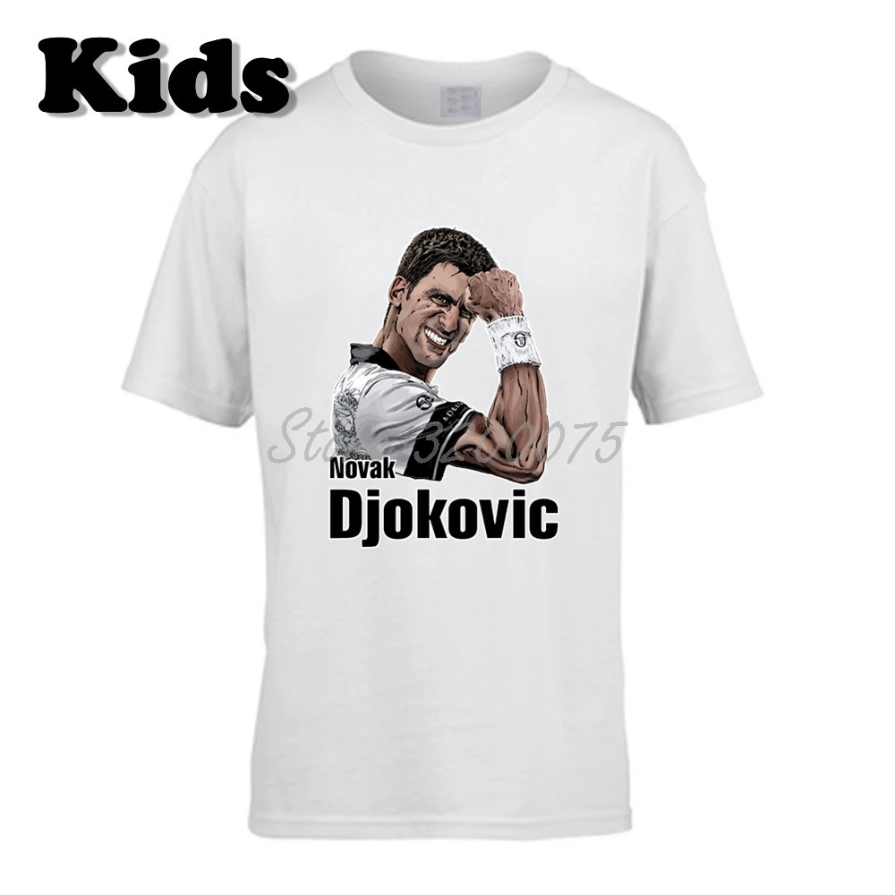 Детская футболка одежда с героями мультфильмов «Novak Djokovic Nole Djoker» футболка с круглым вырезом для мальчиков и девочек W19040713 - Цвет: 2