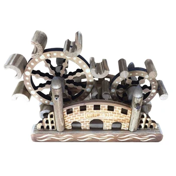 

Wooden simulation waterwheel children play house model toy table display gifts crafts 3D puzzle