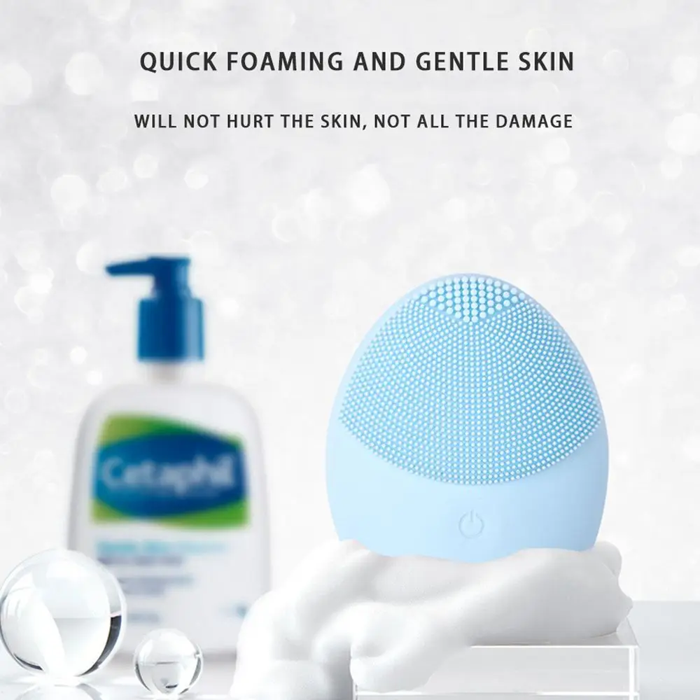 US $24.83 LAIKOU Silicone Face Cleansing Brush Face Skin Pore Cleaner LED Red Blue Color EMS Beauty Instrument Face Lifting Massage Tools