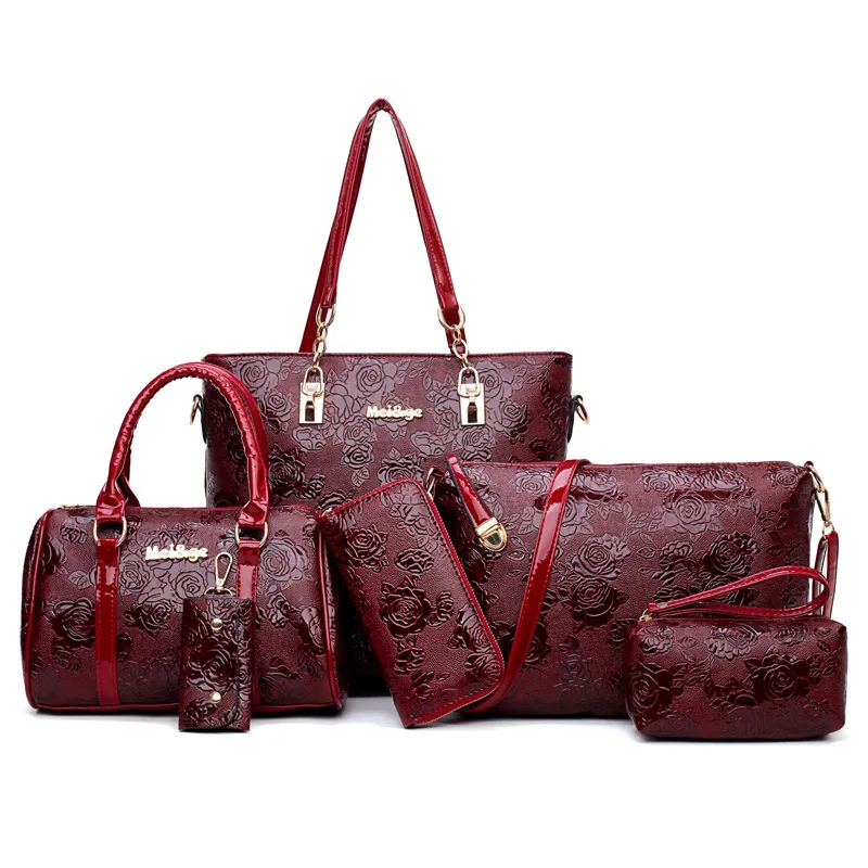 

2018 Europe And America New Style Fashion Decorative Pattern Different Size Bags Six Pieces Set WOMEN'S Bag Hand Shoulder WOMEN'